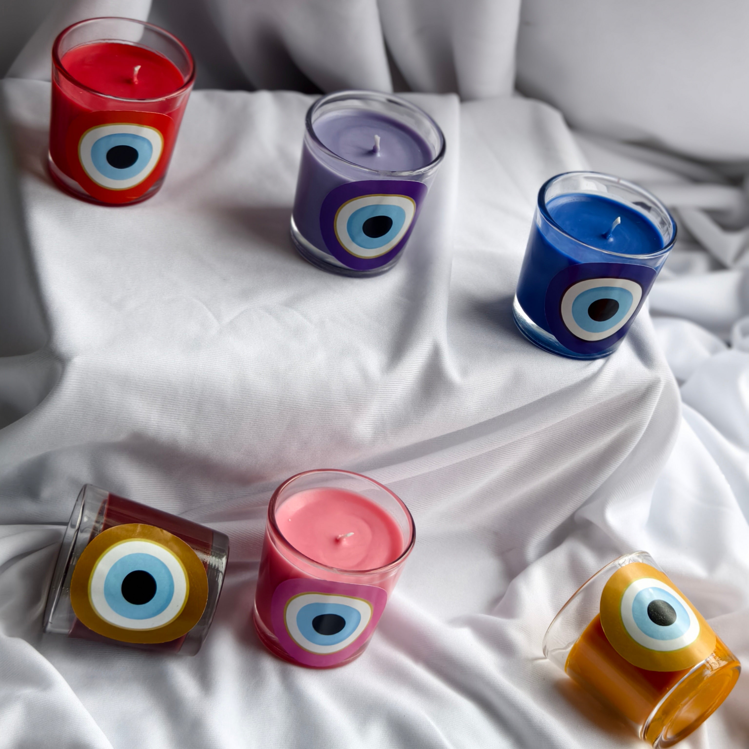SHAMA'S Colorful EVIL Eye Vibe Candles Set