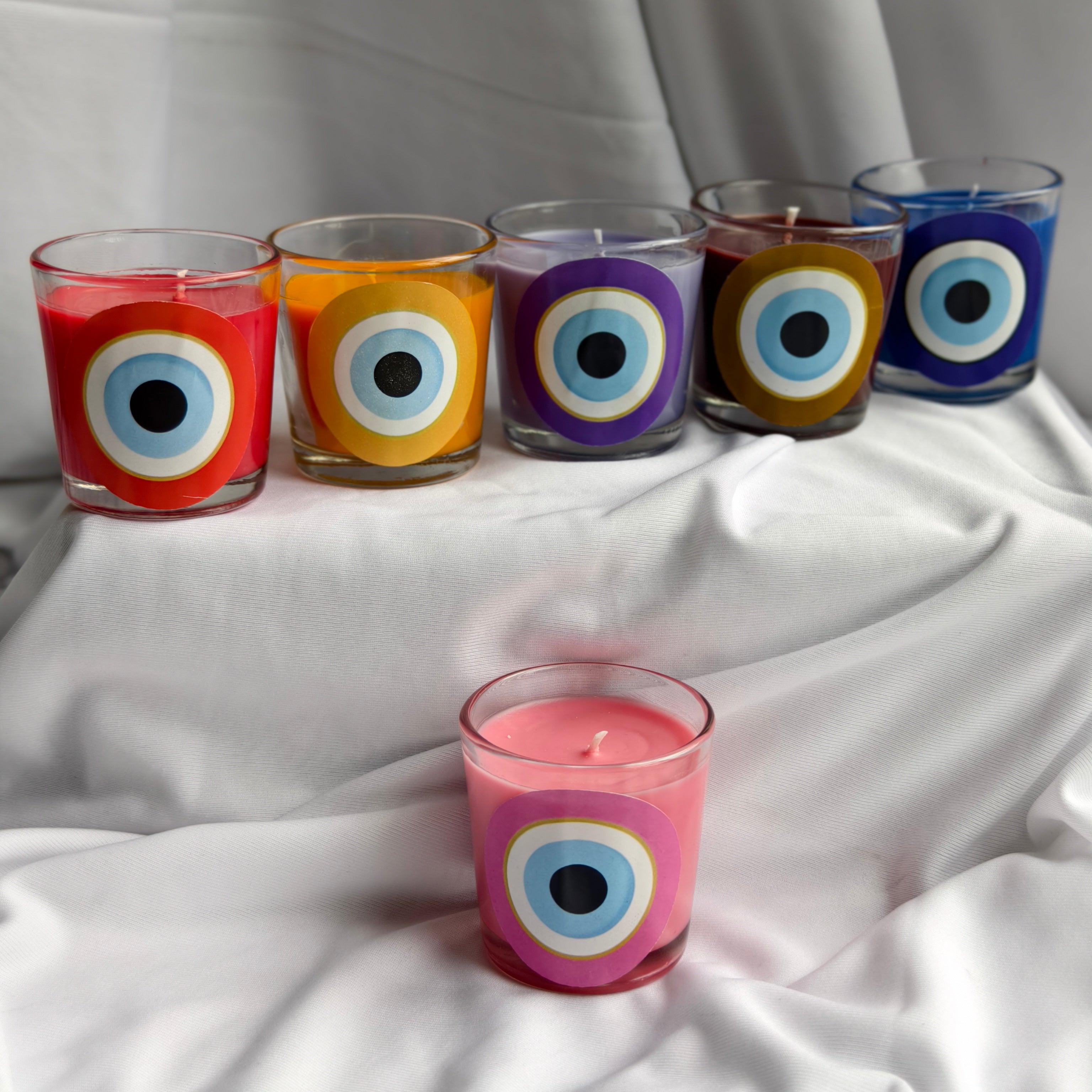 SHAMA'S Colorful EVIL Eye Vibe Candles Set