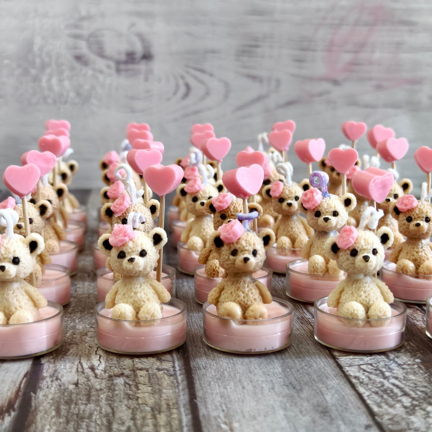 Sweetheart Teddy Bear Candle Set (Pack of 8)