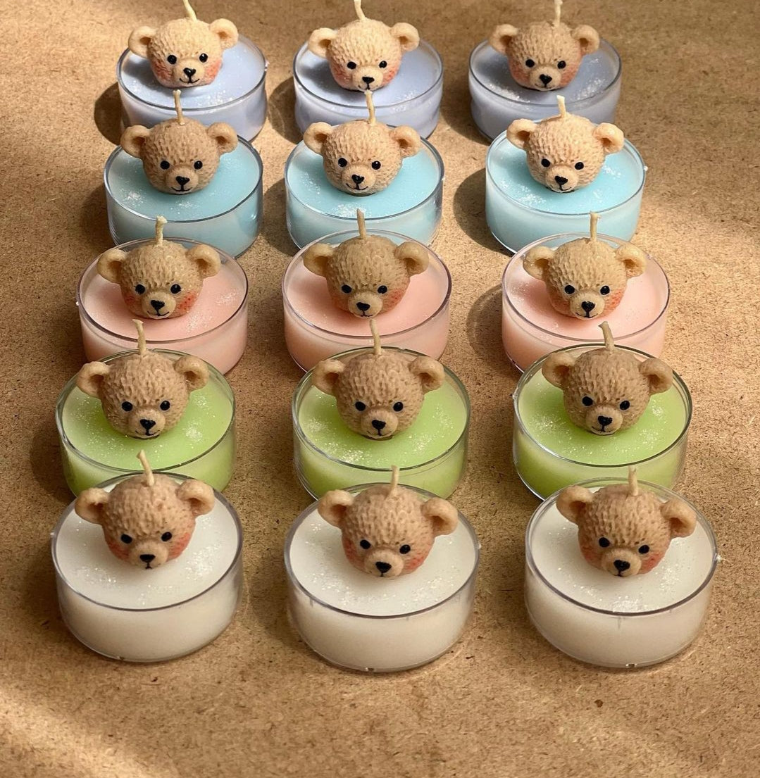 Teddy Bear Tealight Candle Set