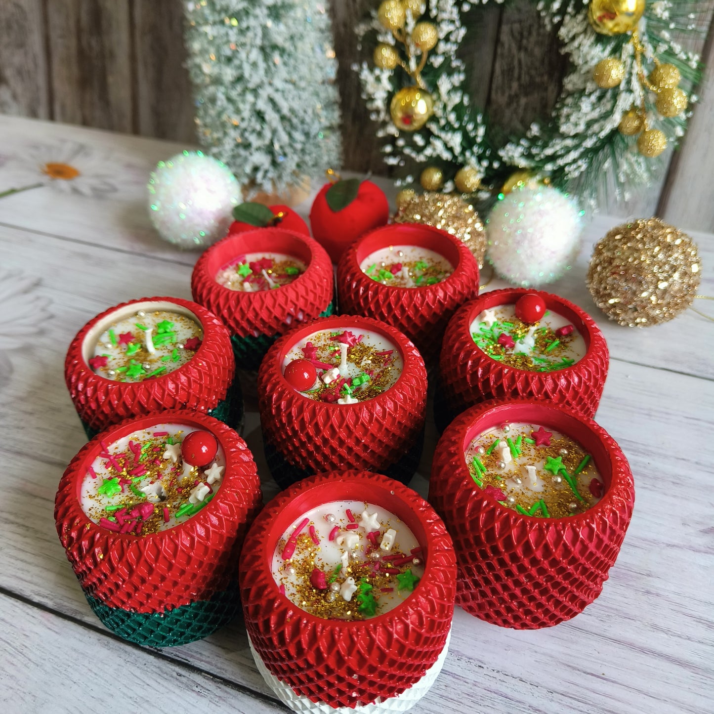 Xmas Festive Glow Textured Candle - Jar Candle (1 pc)