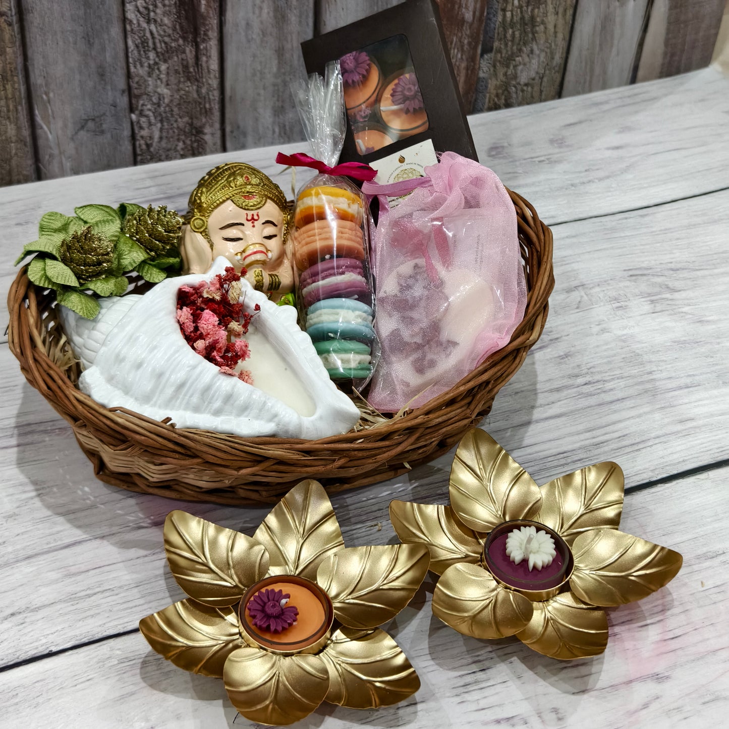 Tranquil Radiance Gift Basket - Spiritual Candle & Wellness Set