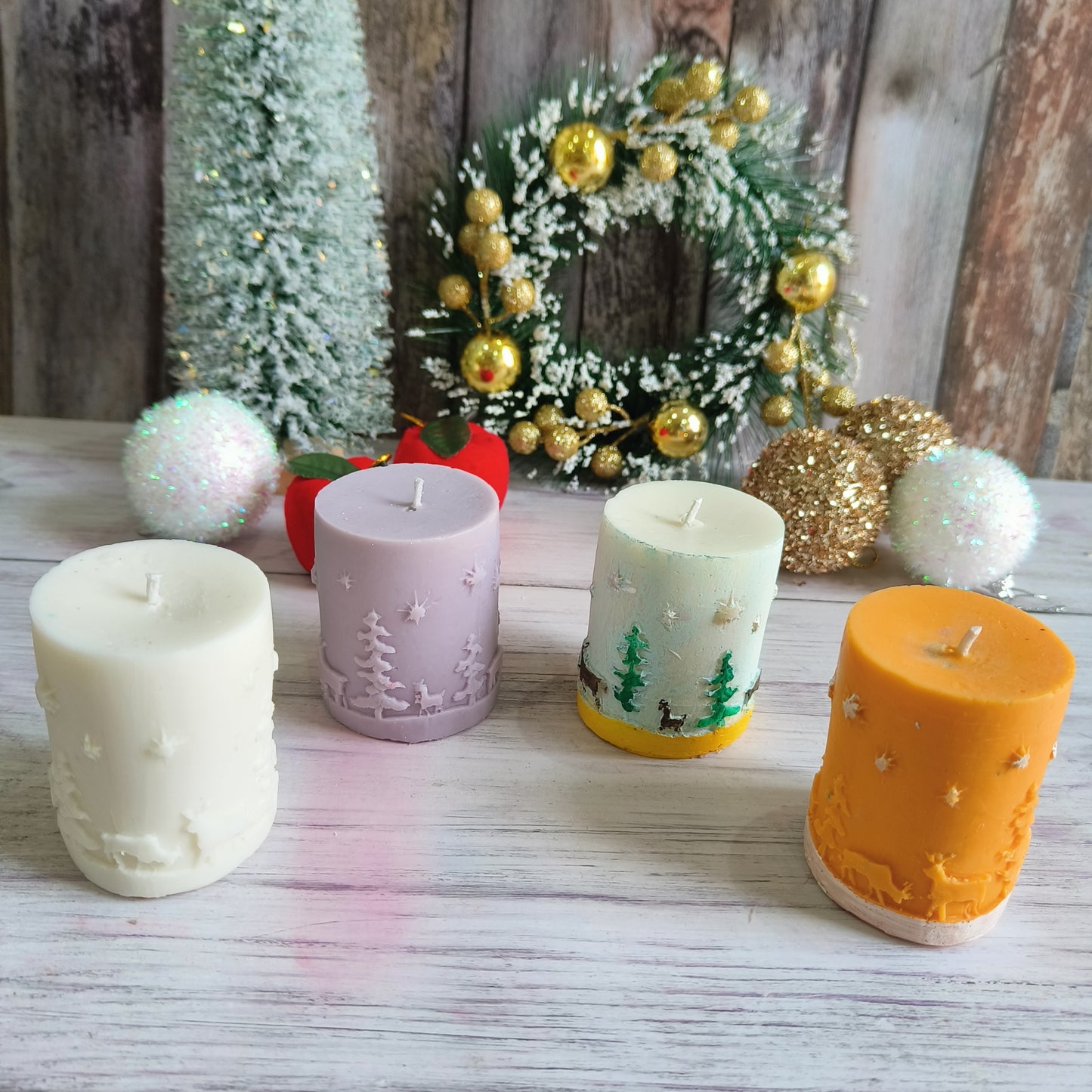 Winter Glow Pillar Candles - Christmas