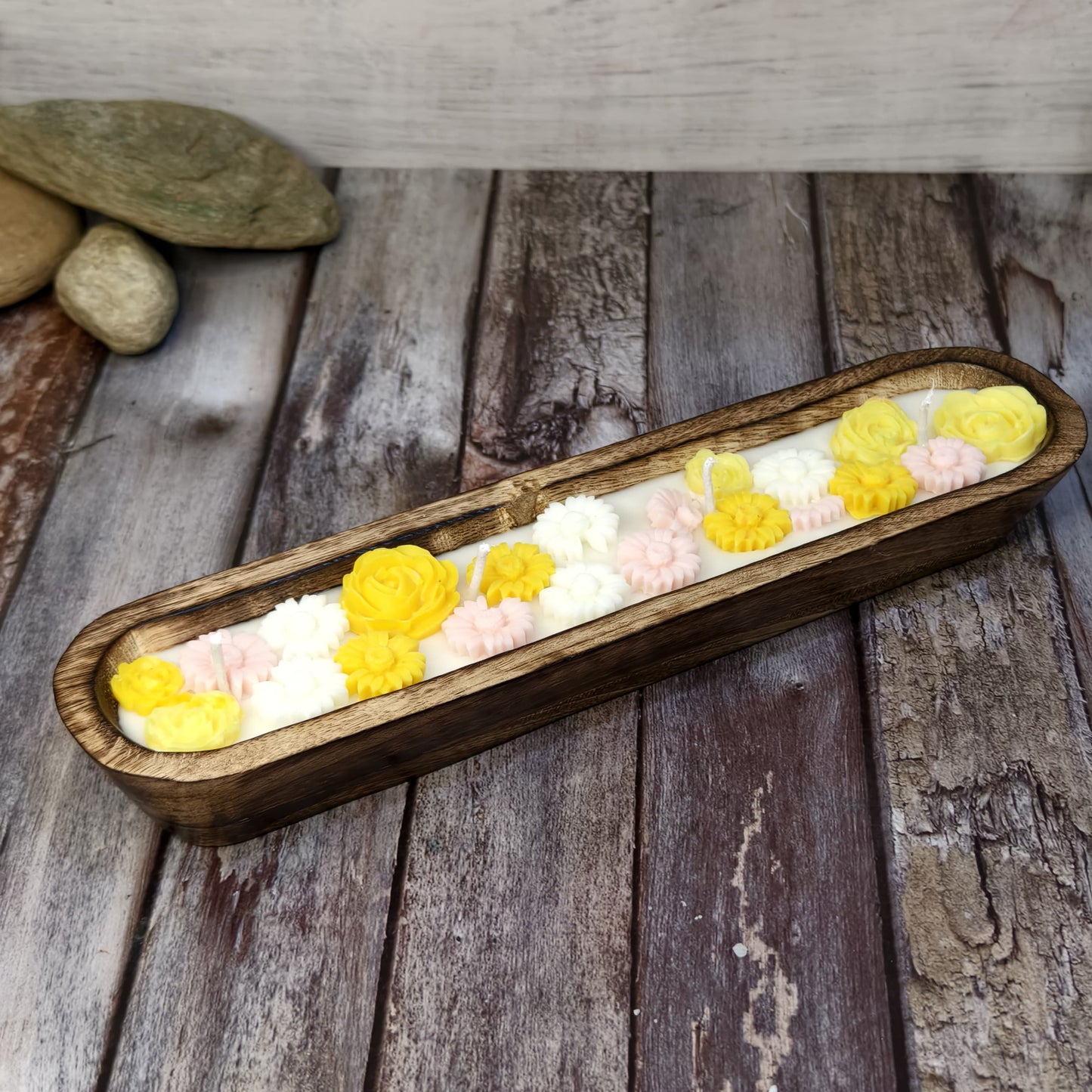 Serenity Tray Candle – Wooden Décor Edition