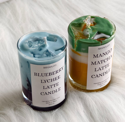 Blueberry Lychee Latte & Mango Matcha Latte Candles – SHAMA.CO | Luxurious Scented Candles