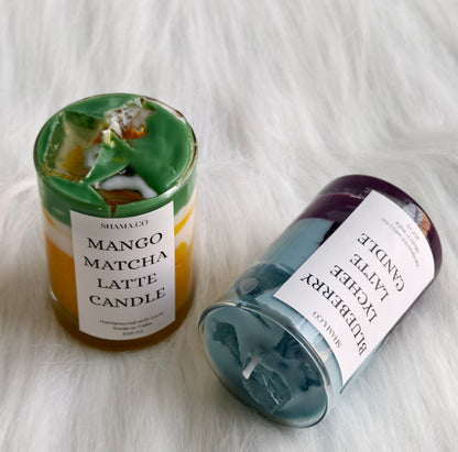 Blueberry Lychee Latte & Mango Matcha Latte Candles – SHAMA.CO | Luxurious Scented Candles