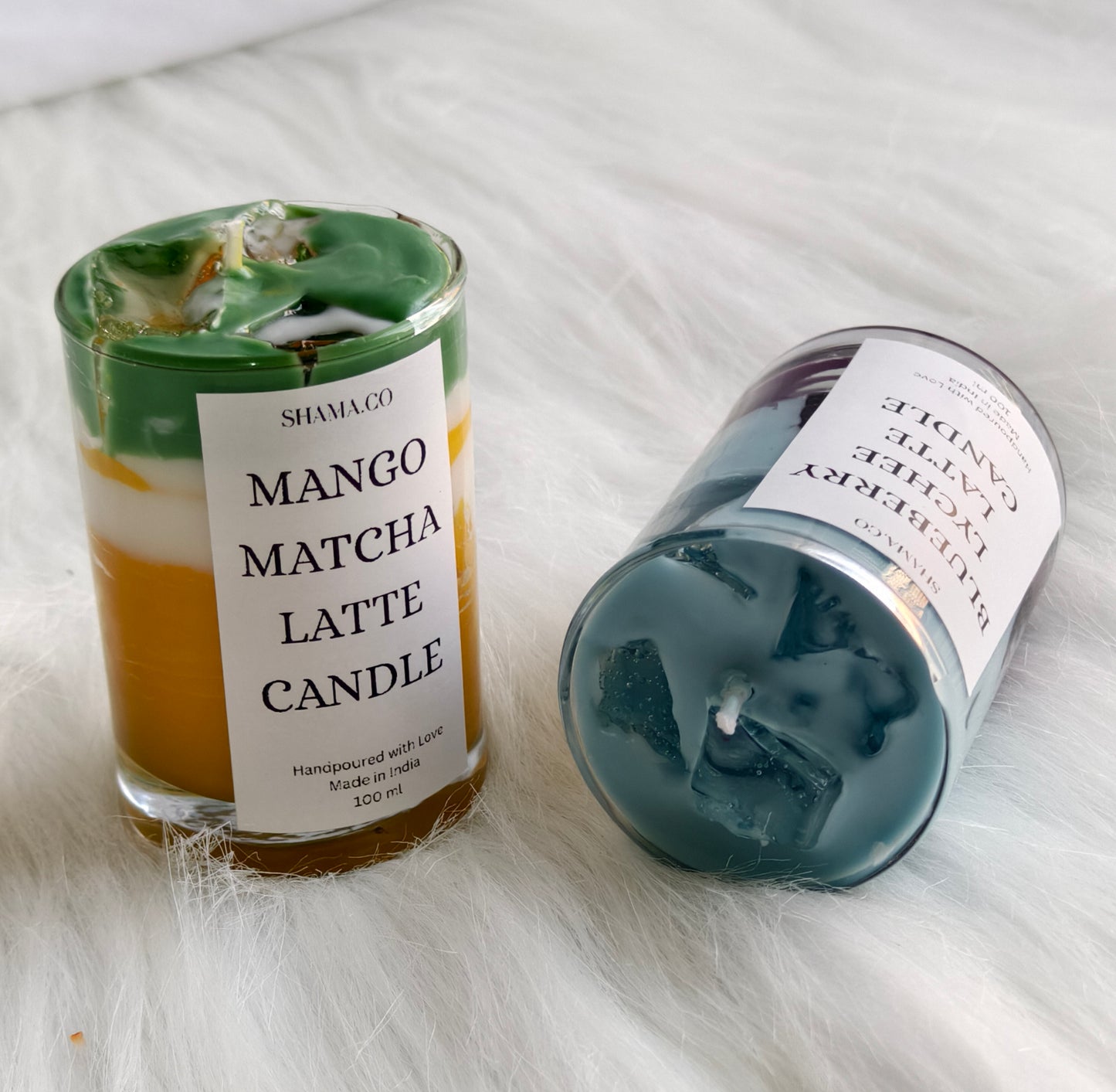 Blueberry Lychee Latte & Mango Matcha Latte Candles – SHAMA.CO | Luxurious Scented Candles
