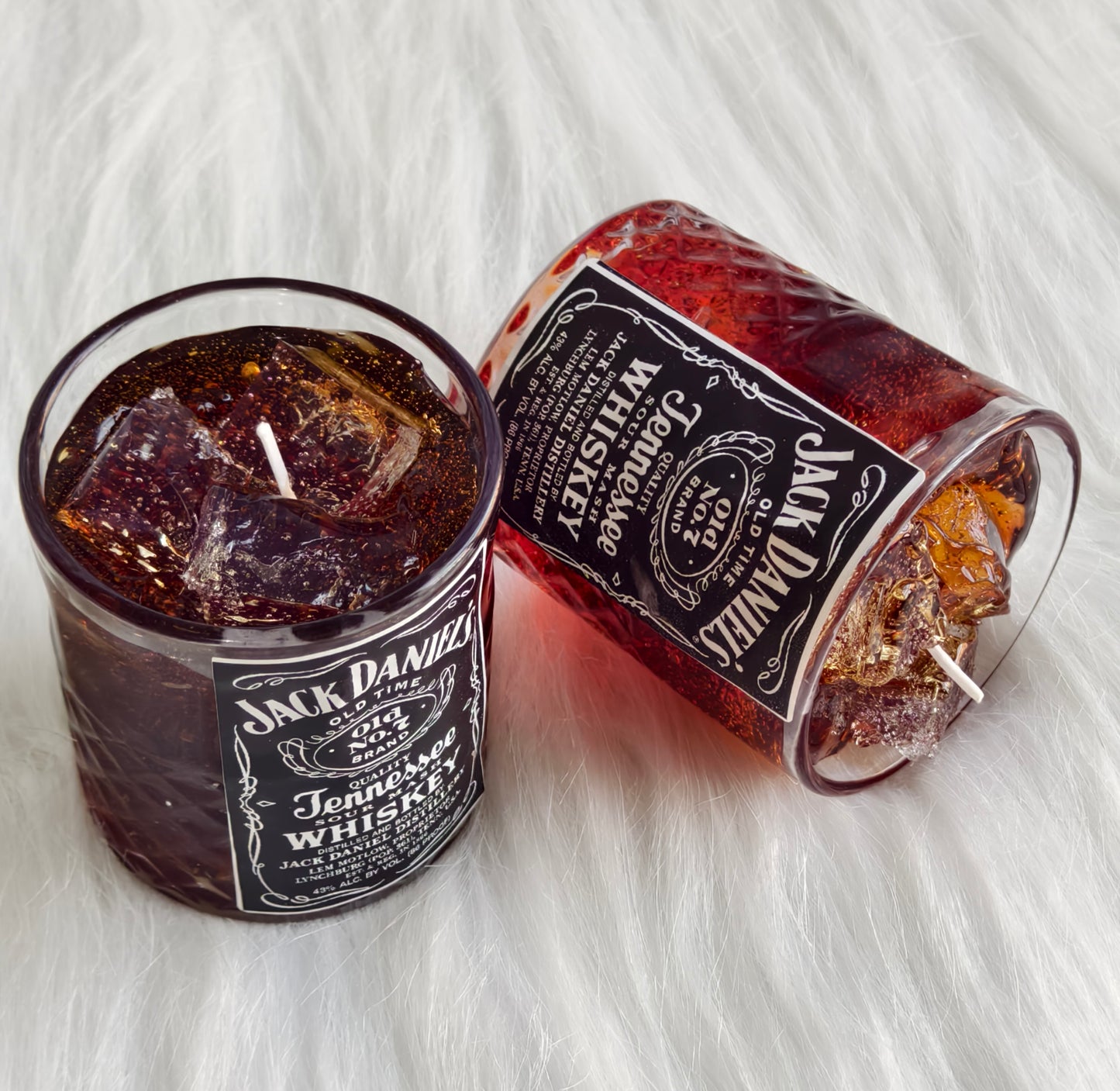 SHAMA'S Jack Daniel's Whiskey Glass Candle Set – Handmade & Unique Gift