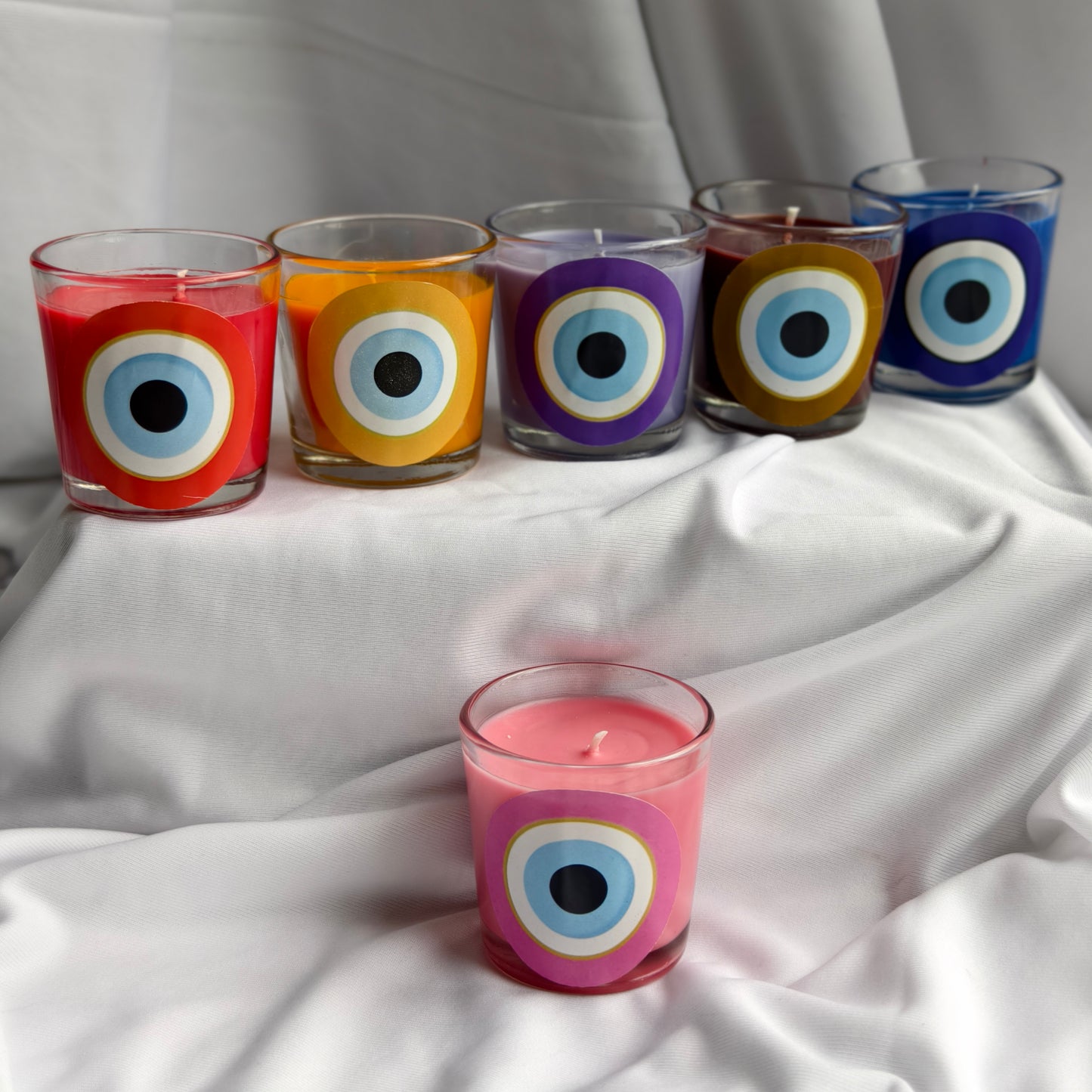 SHAMA'S Colorful EVIL Eye Vibe  Candles Set