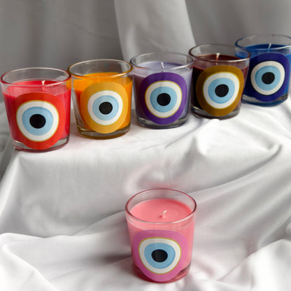 SHAMA'S Colorful EVIL Eye Vibe  Candles Set