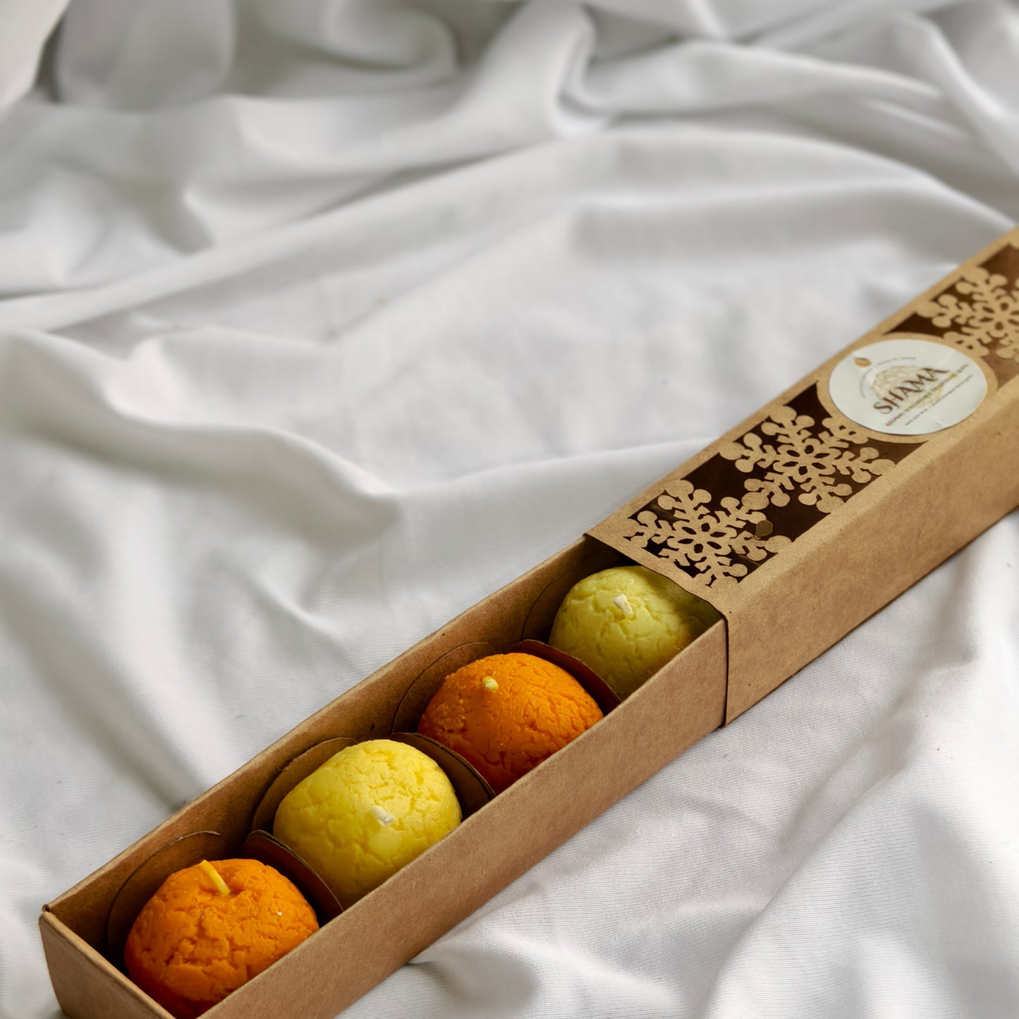 Handmade Ladoo Inspired Candle Gift Box