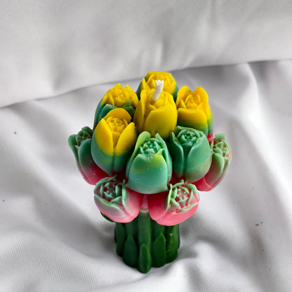 Handcrafted Tulip Flower Soy Wax Candle