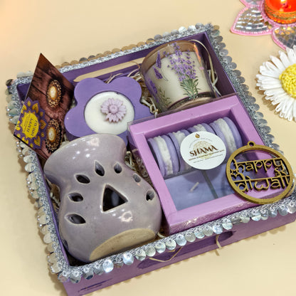 Divine Glow Diwali Gift Hamper – Handmade Candle & Aromatherapy Set