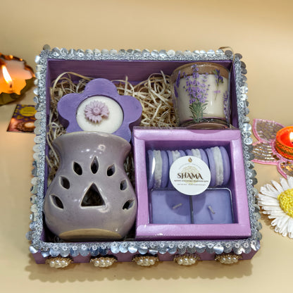 Divine Glow Diwali Gift Hamper – Handmade Candle & Aromatherapy Set