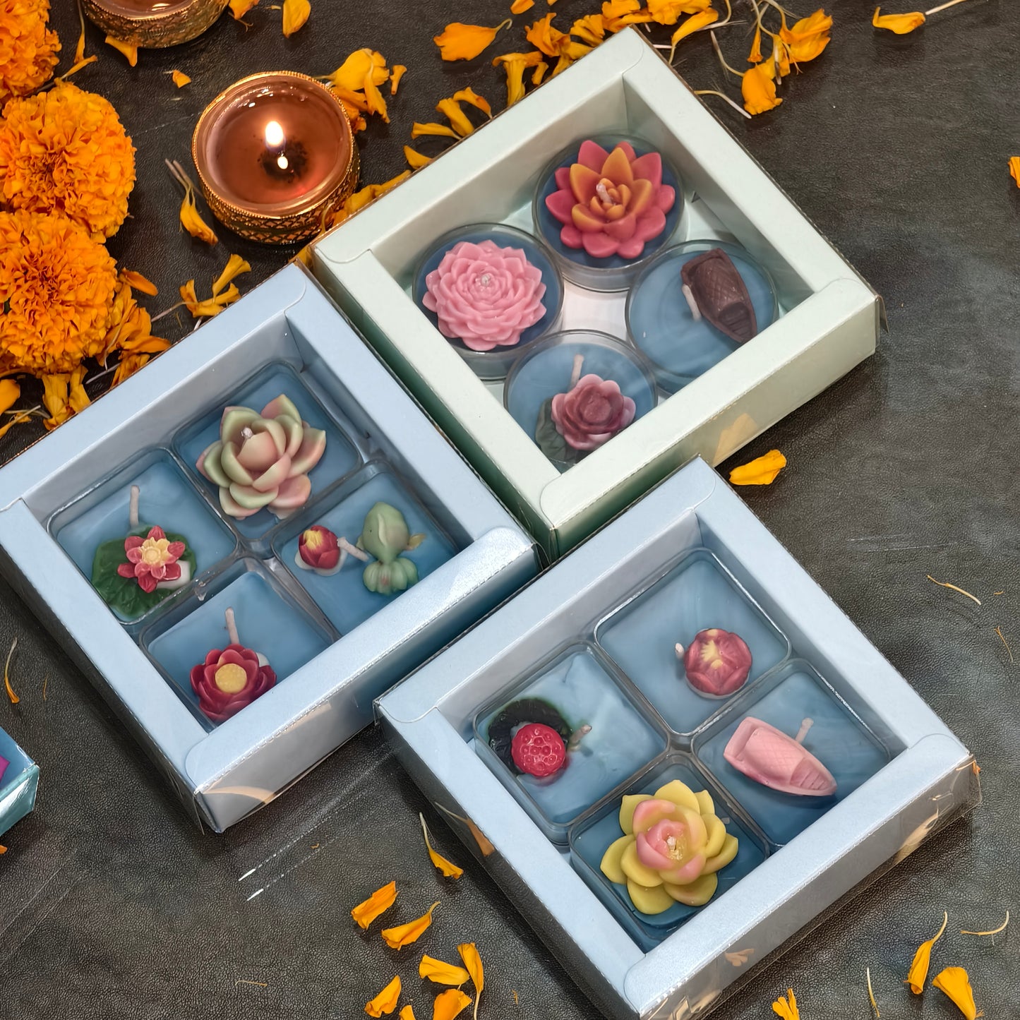 Petals of Light – Lotus Tealight Gift Box for Diwali