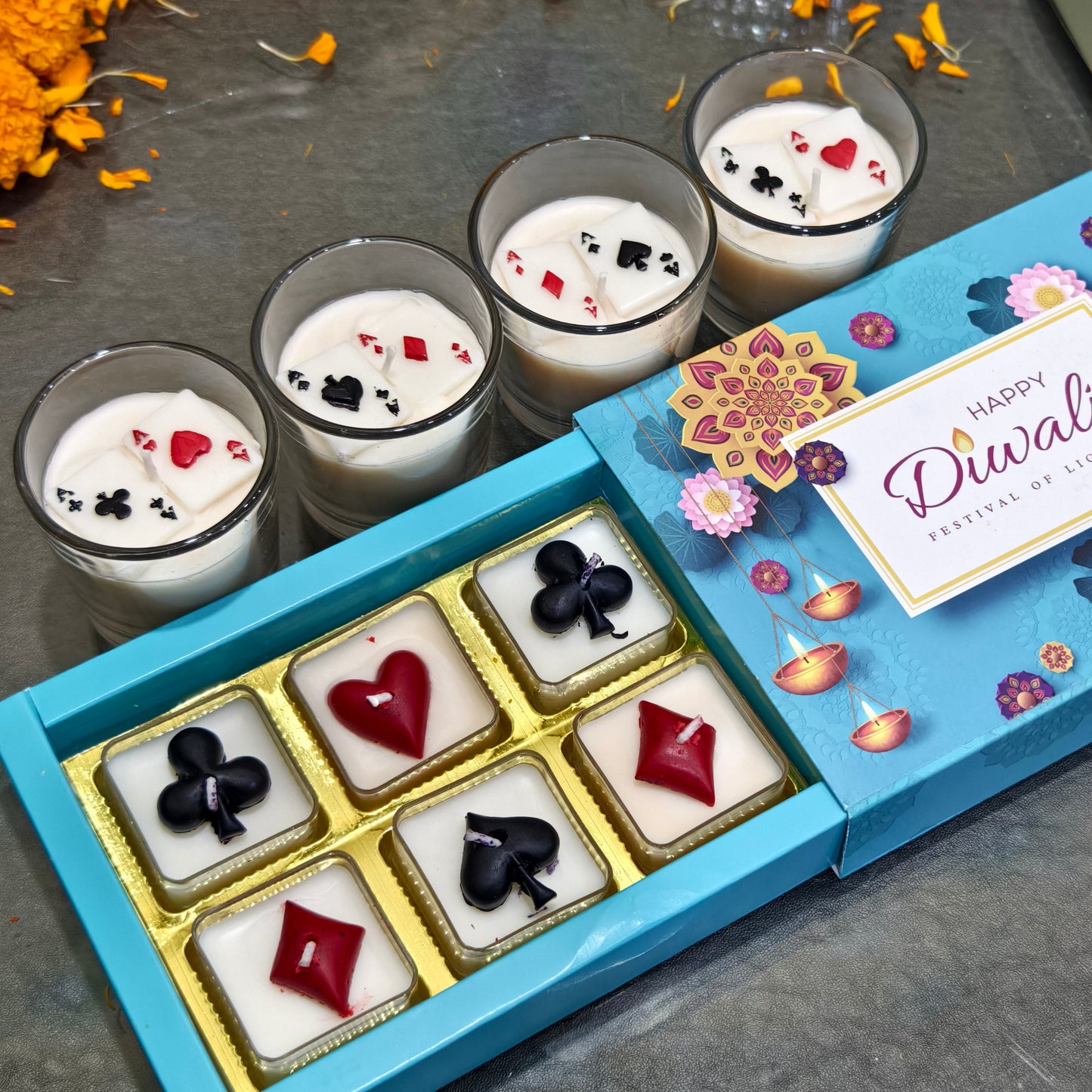 Diwali Royale Poker Candle Collection