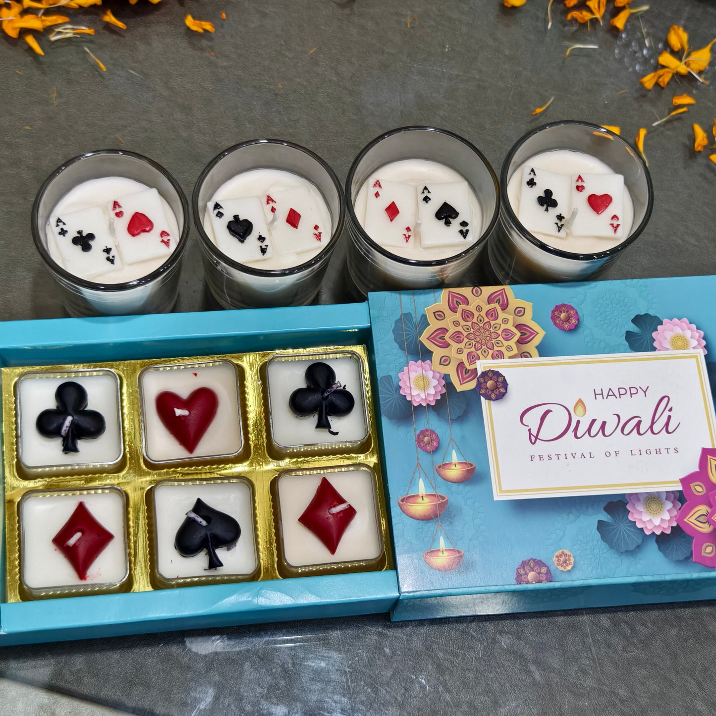 Diwali Royale Poker Candle Collection