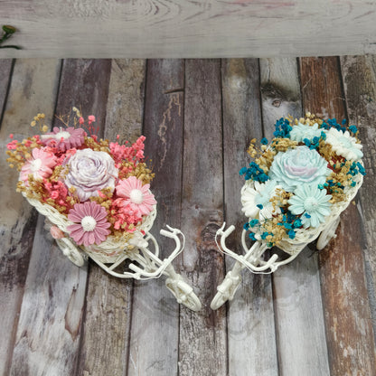 Pastel Petal Candle Bicycle Planter | 1 unit