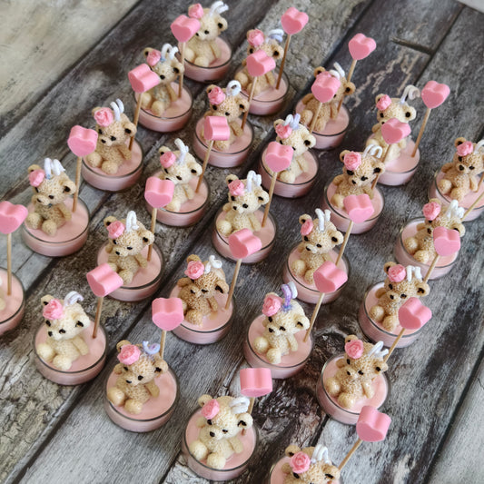 Sweetheart Teddy Bear Candle Set (Pack of 8)
