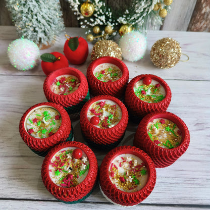 Xmas Festive Glow Textured Candle - Jar Candle (1 pc)