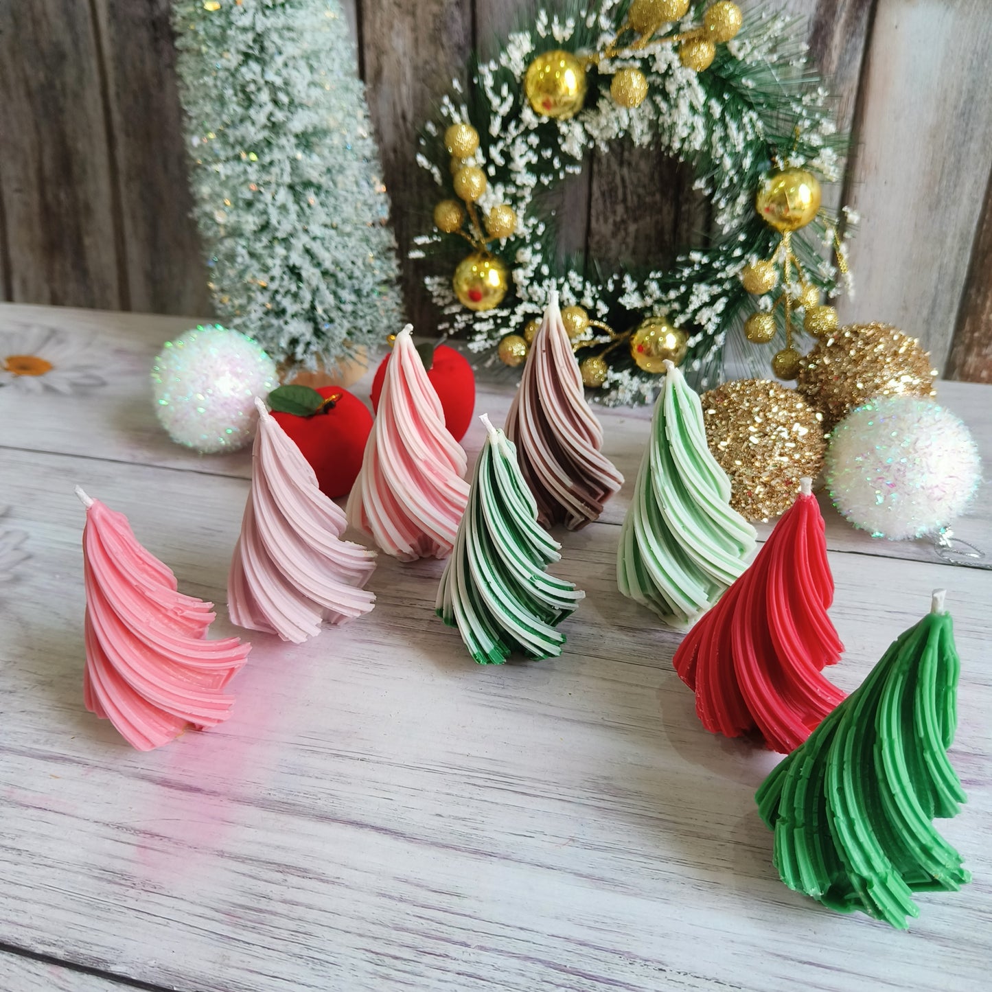 Swirl Glow Christmas Tree Candles (1pc)