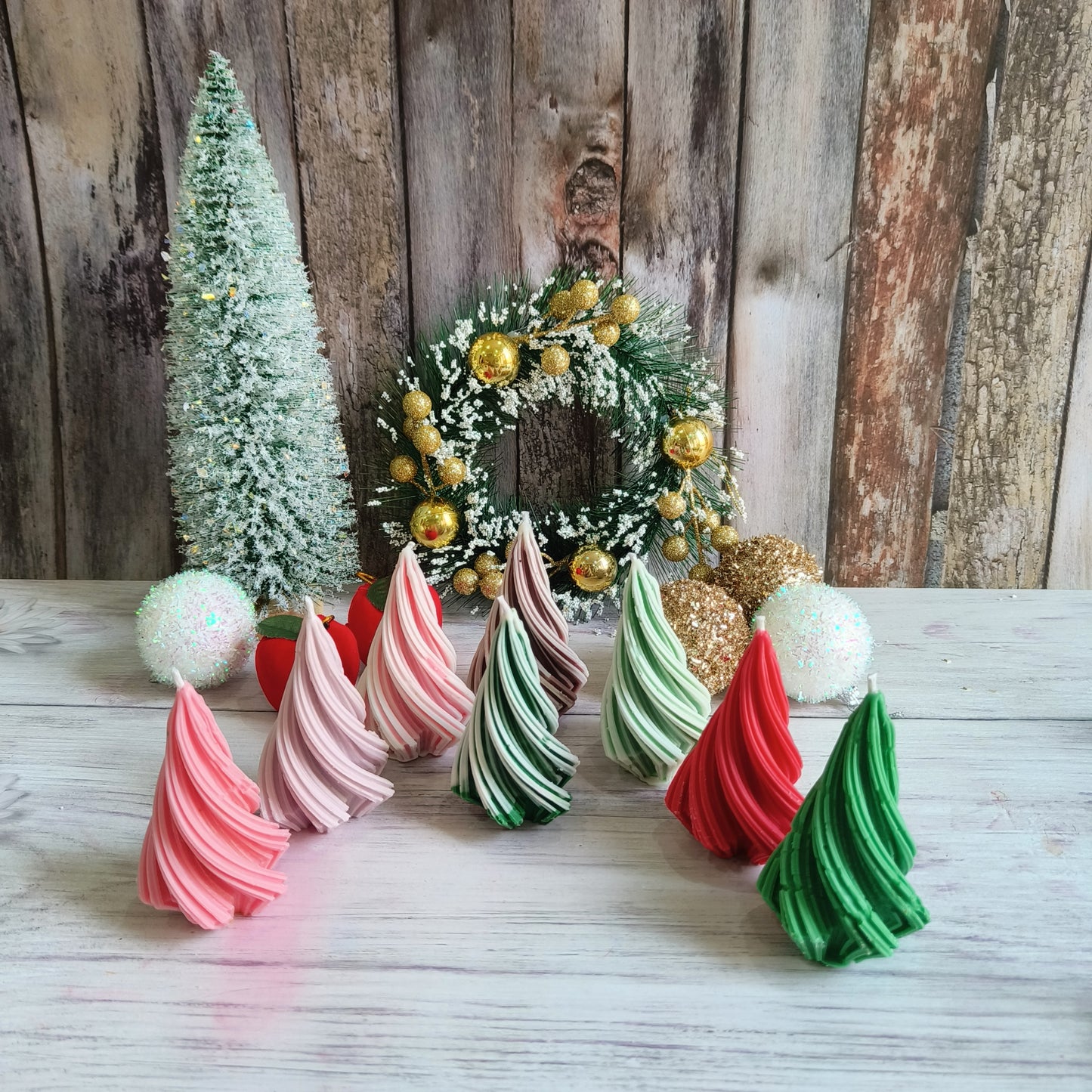 Swirl Glow Christmas Tree Candles (1pc)