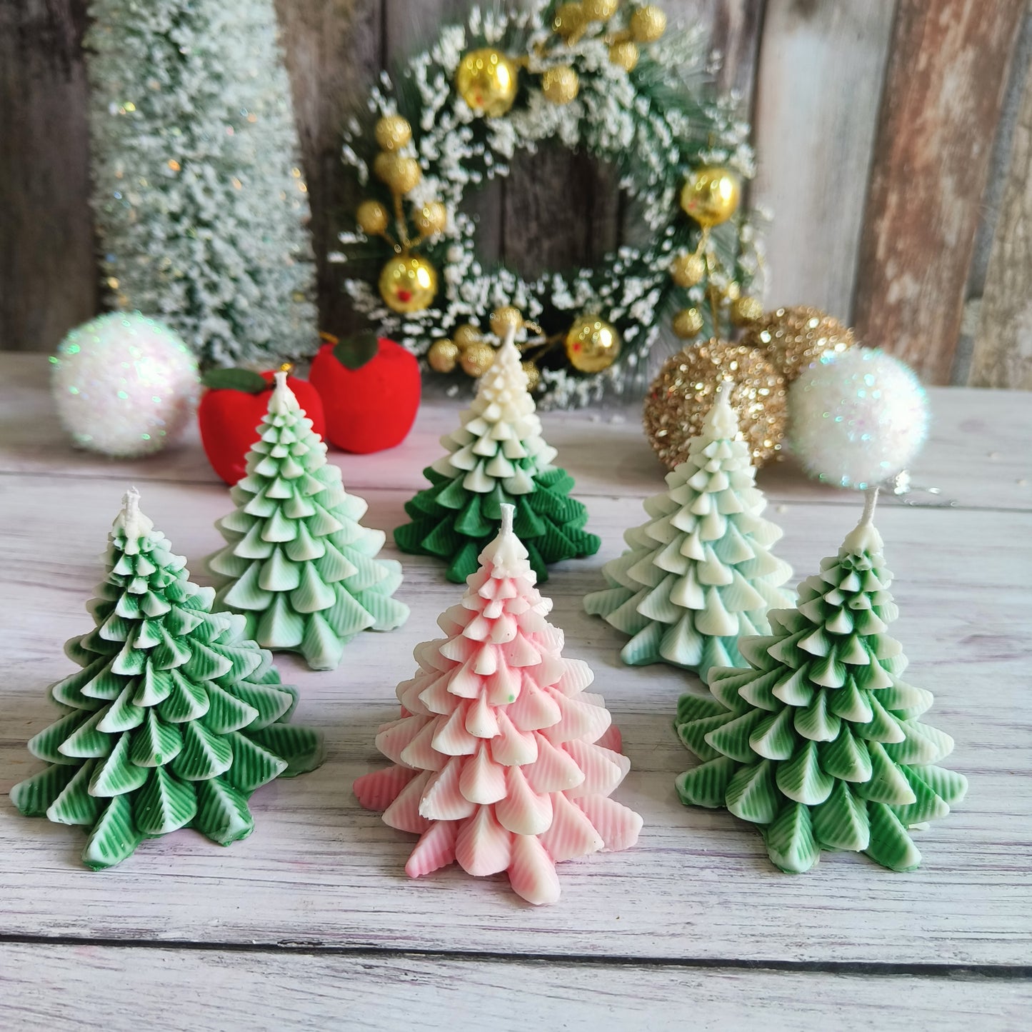 Swirl Glow Christmas Tree Candles (1pc)