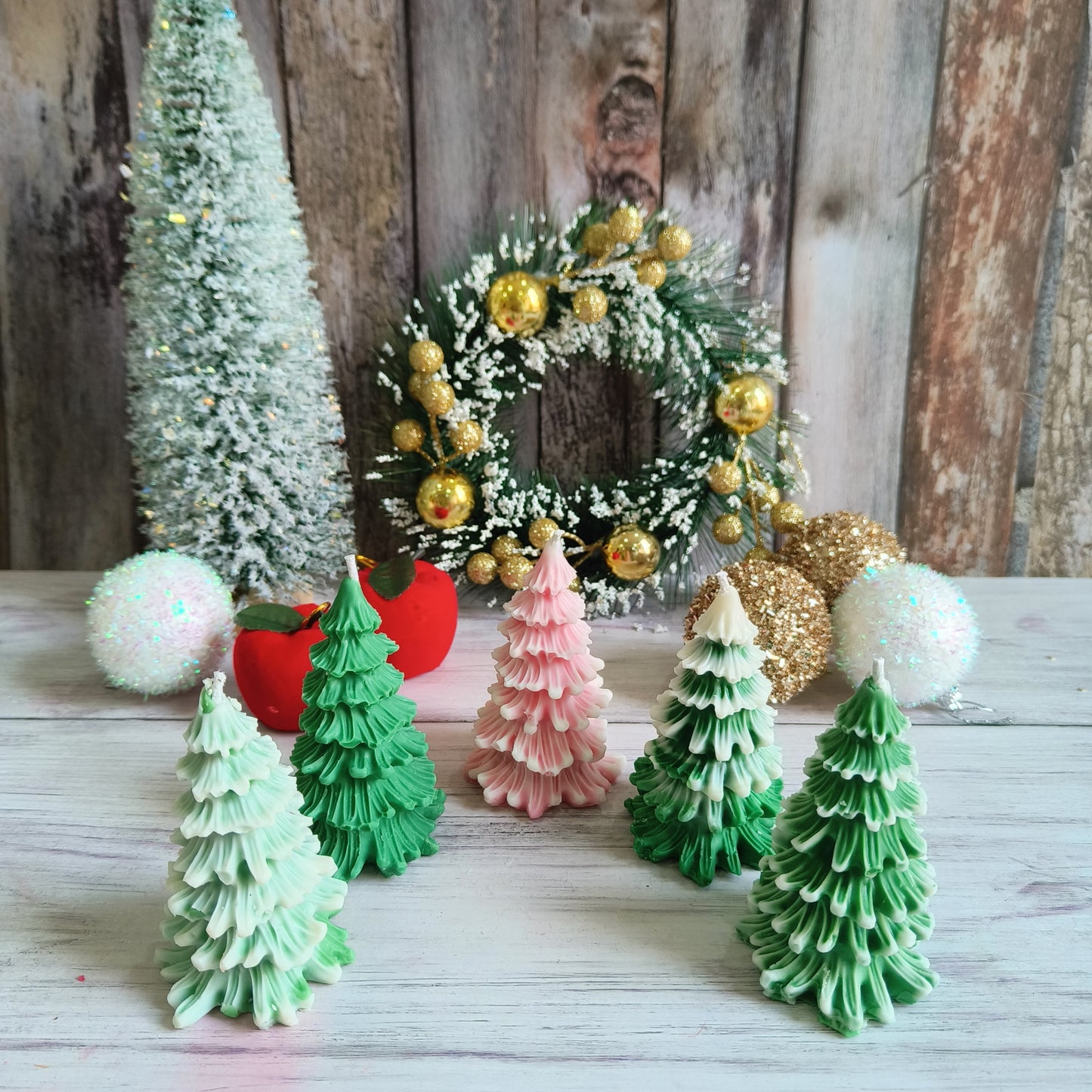 Swirl Glow Christmas Tree Candles (1pc)