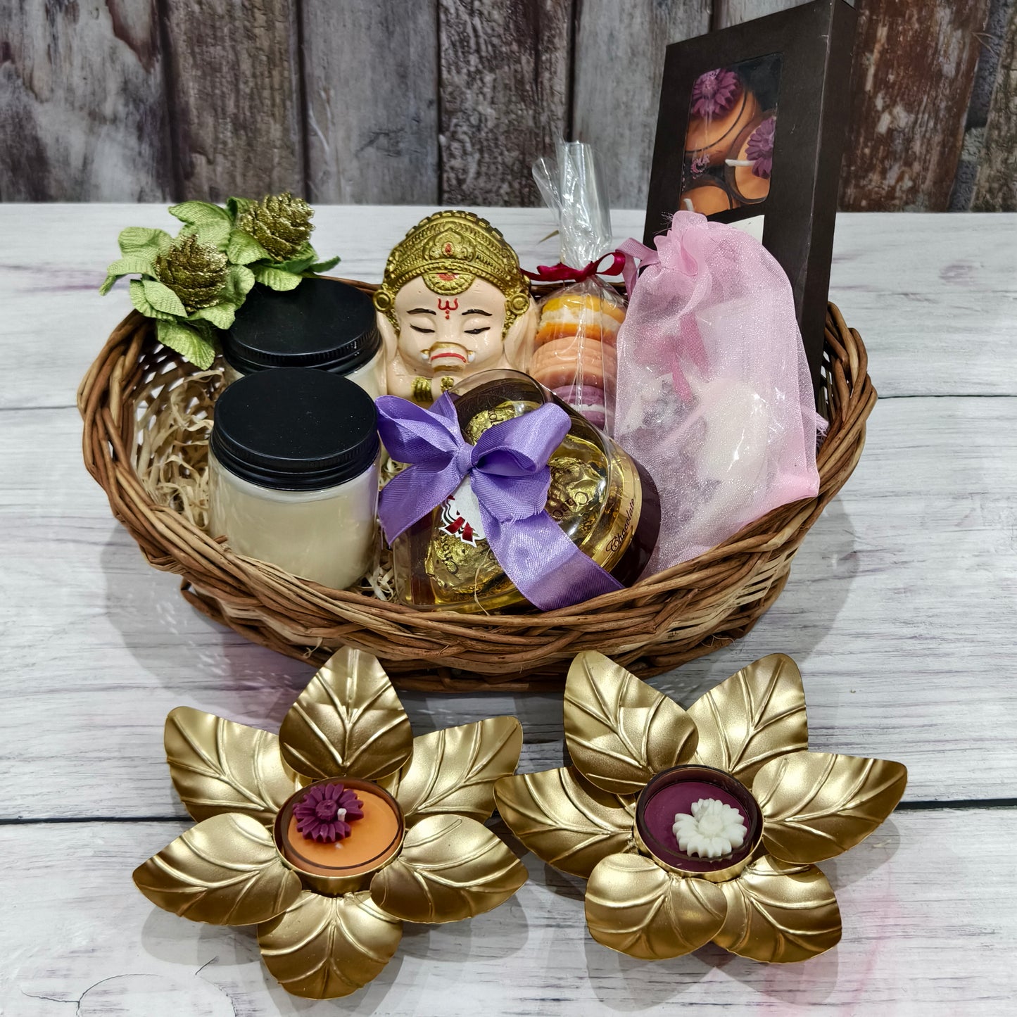 Ethereal Bliss Gift Basket - Handcrafted Luxury Candles & Spiritual Harmony Set