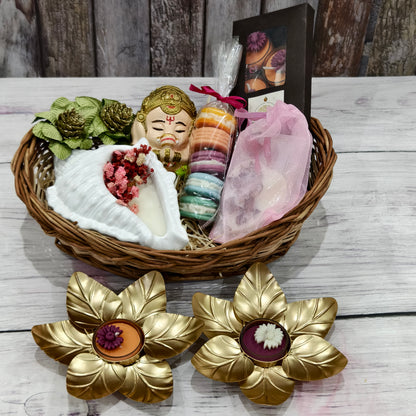Tranquil Radiance Gift Basket - Spiritual Candle & Wellness Set