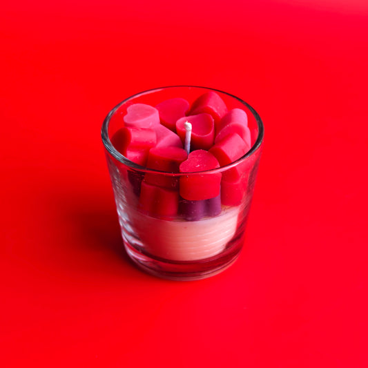 Heart love Glass Candle