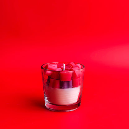 Heart love Glass Candle