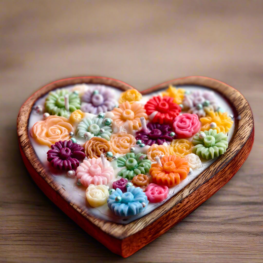 Heart of Flowers Candle Tray