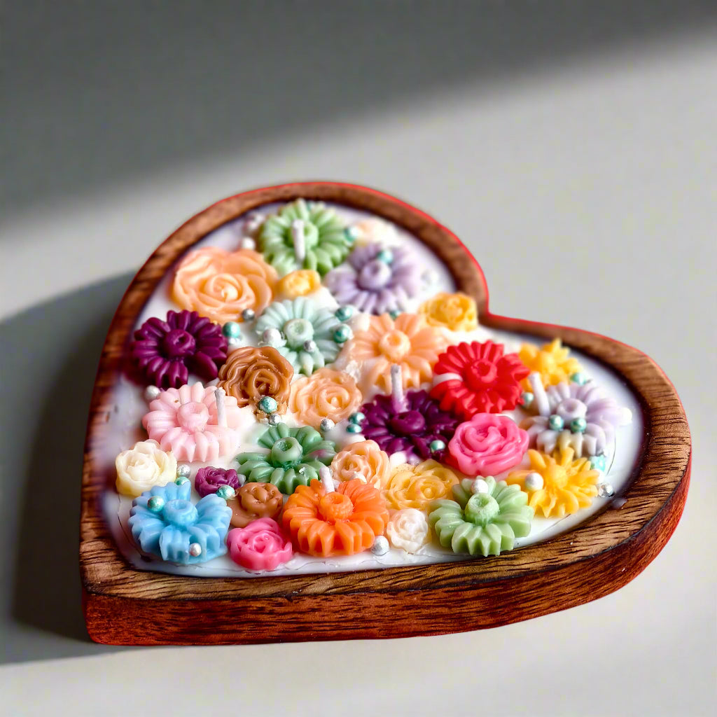 Heart of Flowers Candle Tray