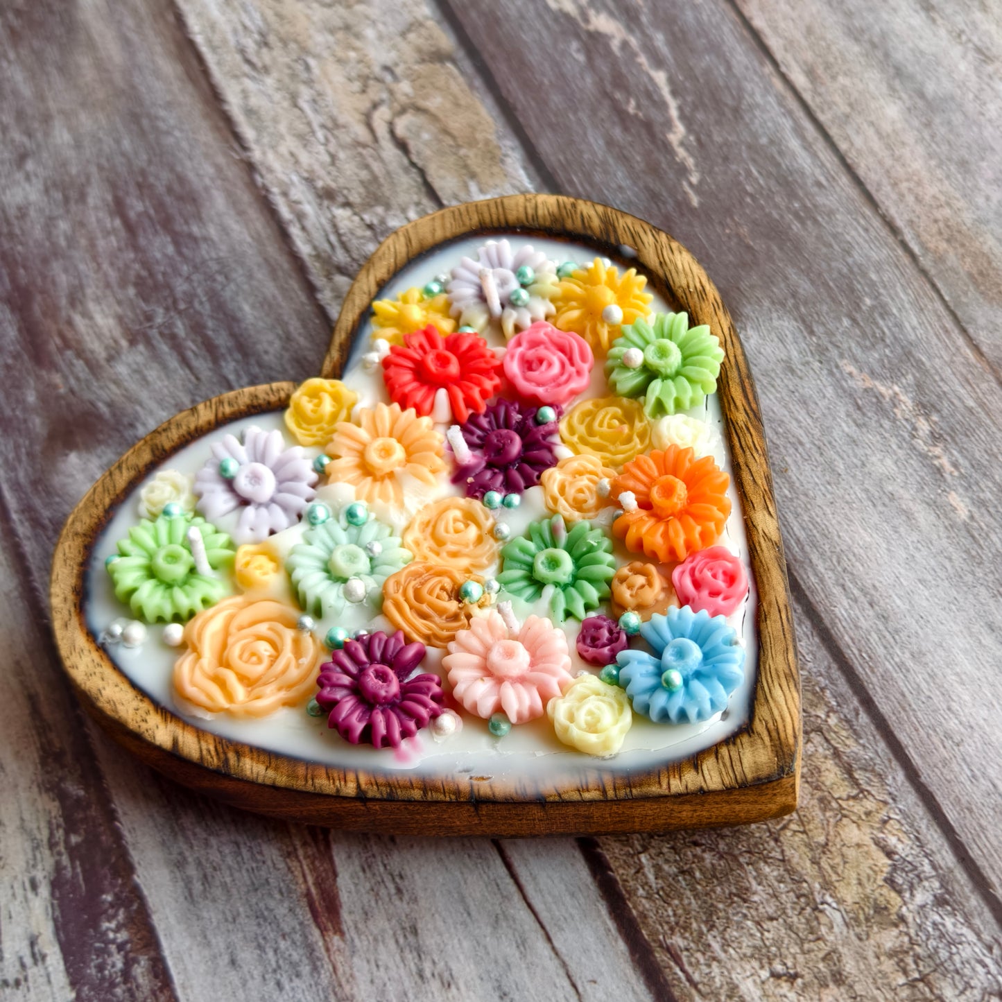 Heart of Flowers Candle Tray