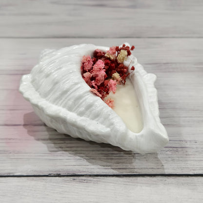 Spiritual Shell Candle – Floral Soy Glow