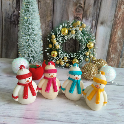 Frosty Snowman Plain Candles (Pack of 4)