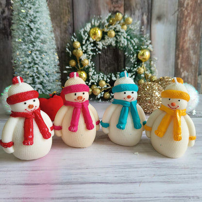 Frosty Snowman Plain Candles (Pack of 4)
