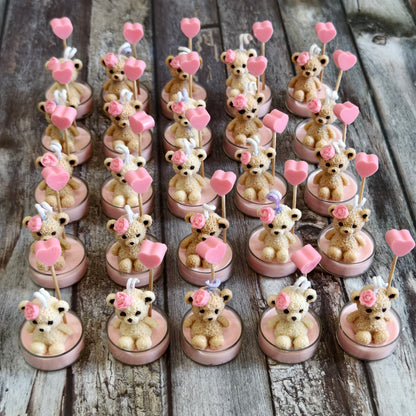 Sweetheart Teddy Bear Candle Set (Pack of 8)
