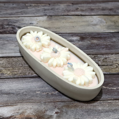 Tranquil Daisy Candle Trio