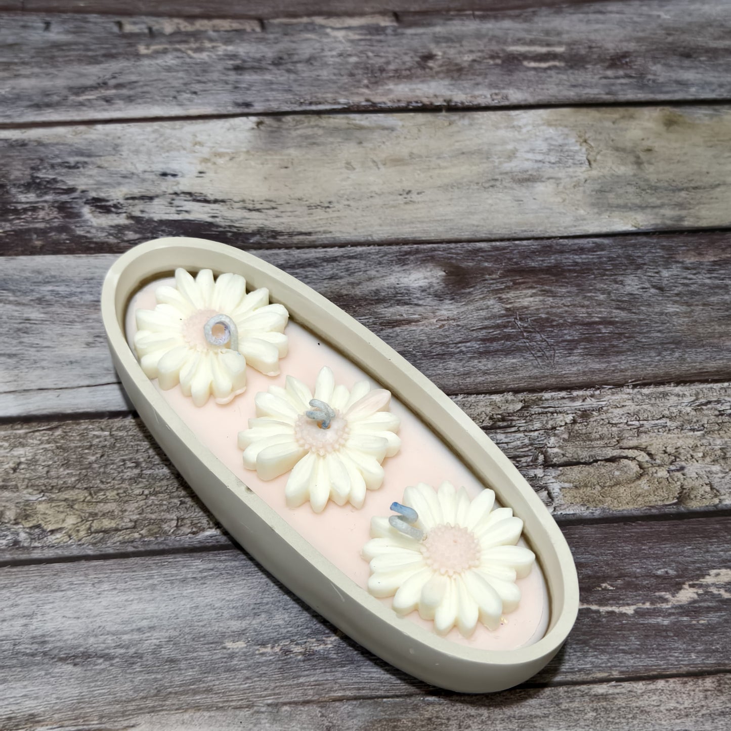 Tranquil Daisy Candle Trio