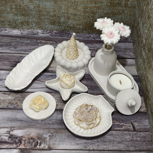 Luxe White Candle Décor Set